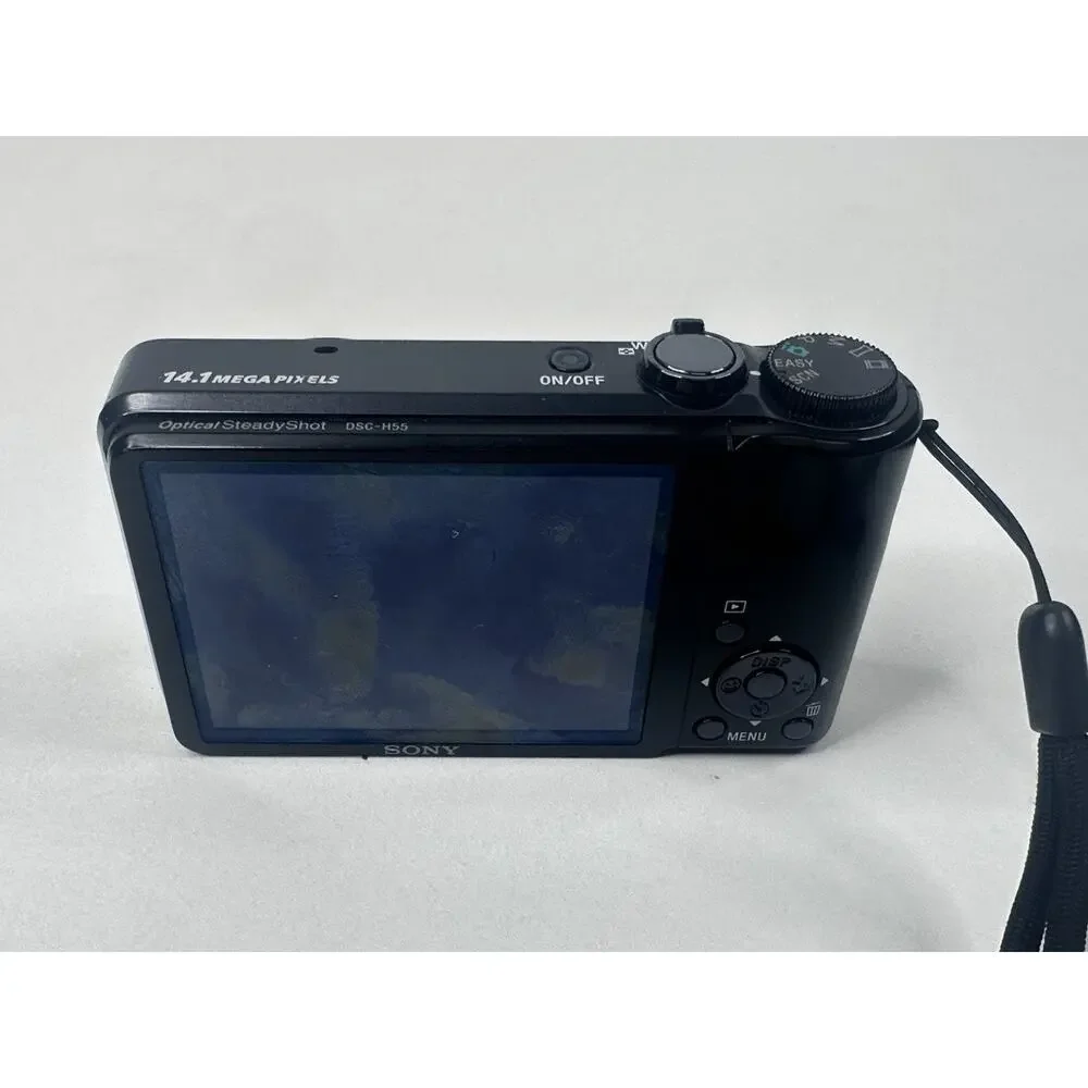 Sony Cyber-shot DSC-H55 Digital Camera 10x Zoom Black Charger Battery Bag Tested